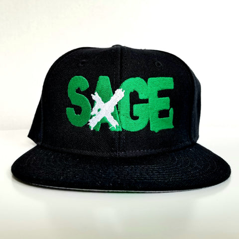 Sage Francis "A Healthy Distrust" Logo GREEN-on-BLACK Snapback