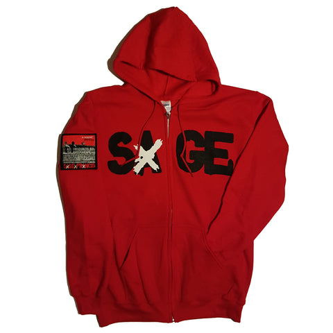Sage Francis "A Healthy Distrust" RED Zip Hoodie
