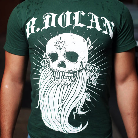 B. Dolan "Skullbeard" Green/White T-Shirt