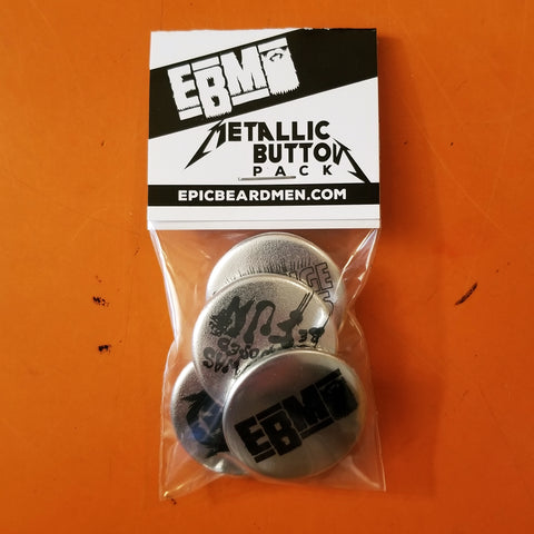 Epic Beard Men METALLIC Button 4-PACK