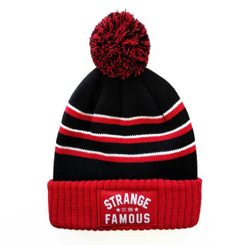 SFR 'Est. 1996' Red-and-Black Stripe Ribbed Brim Knit Hat