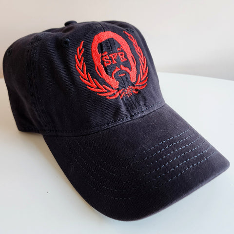 SFR Logo RED-on-NAVY BLUE Dad Hat