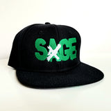 Sage Francis "A Healthy Distrust" Logo GREEN-on-BLACK Snapback