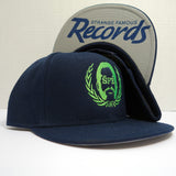 SFR Neon Green-on-Navy Blue Logo Snapback