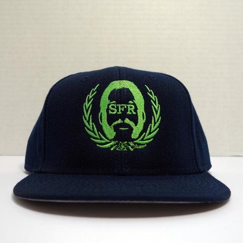 SFR Neon Green-on-Navy Blue Logo Snapback