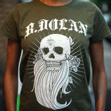 B. Dolan "Skullbeard" Olive Green/White WOMENS T-Shirt