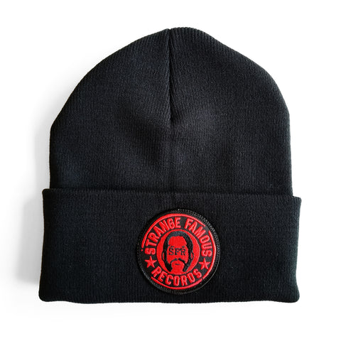 SFR Red Logo-on-Black Knit Hat