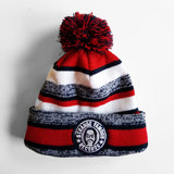 SFR Navy Blue-and-Red Stripe Fleece-Lined Knit Hat
